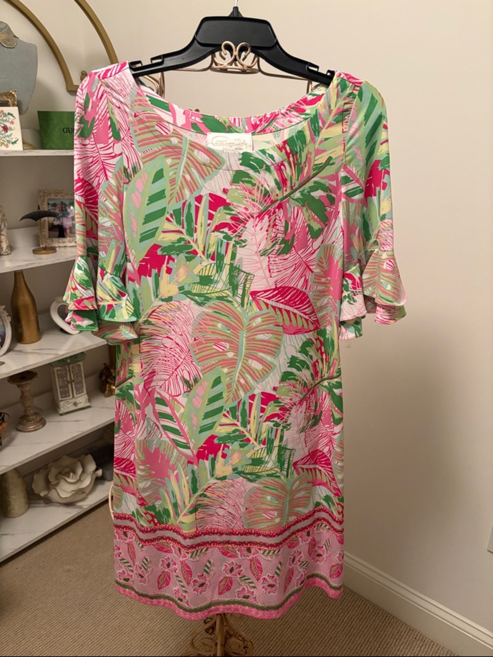 Pappagallo Pink, Green & Cream Tropical oasis combo dress
